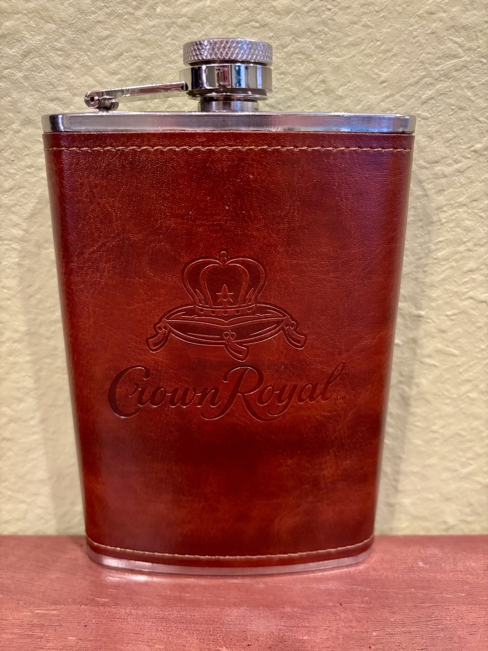 Crown Royal Leather  Flask - Brown